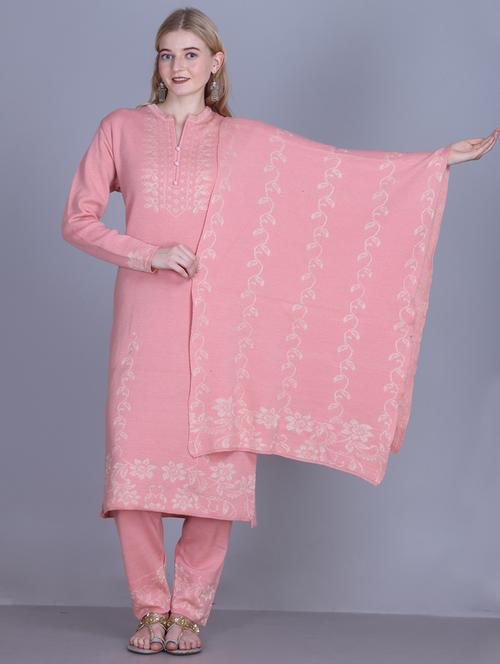 women self design long sleeve kurta pant with dupatta set - 22142407 - Very Small Image - 1
