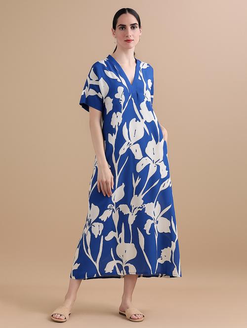 women printed short sleeve a-line dress - 22142616 - Very Small Image - 1