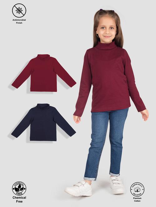 girls pack of 2 solid long sleeve tee - 22142722 - Very Small Image - 1