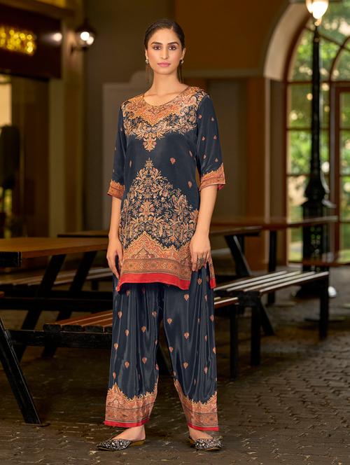 women printed three quarter sleeve co-ord set - 22142882 - Very Small Image - 1