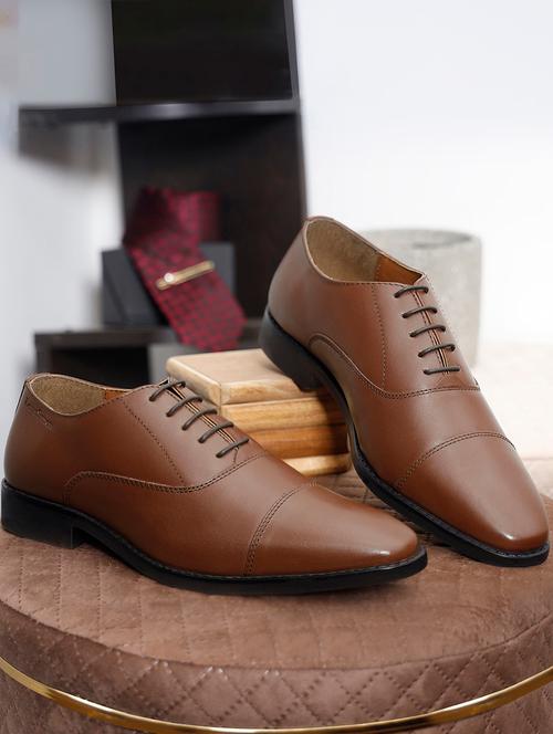Men Tan Lace-up Oxford - 22142987 - Very Small Image - 1