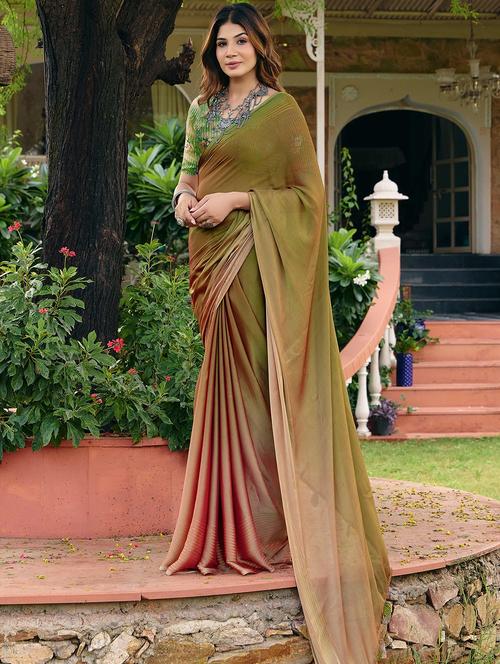women ombre printed saree with blouse - 22143651 - Very Small Image - 1