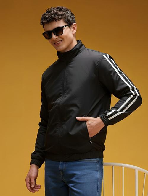 men taped long sleeve windcheater bomber jacket - 22143658 - Very Small Image - 1