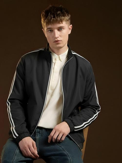 men taped long sleeve windcheater bomber jacket - 22143659 - Very Small Image - 1