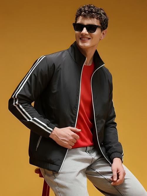 men taped long sleeve lightweight bomber jacket - 22143677 - Very Small Image - 1