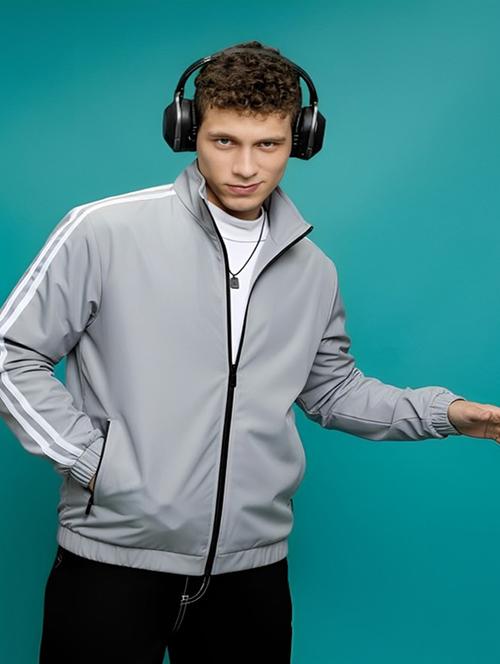 men taped long sleeve lightweight bomber jacket - 22143683 - Very Small Image - 1