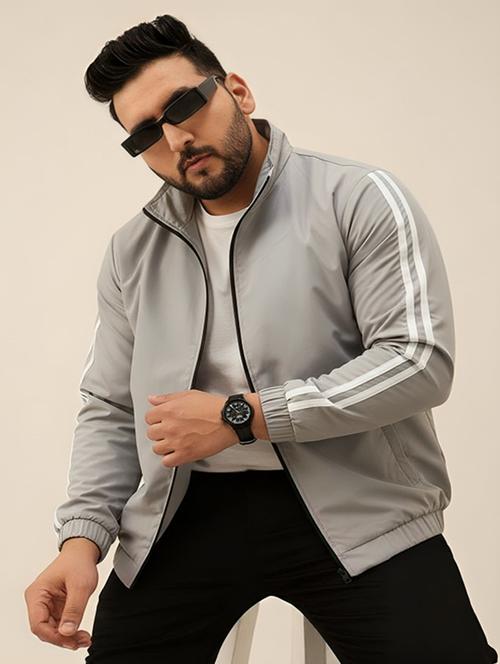 men taped long sleeve lightweight bomber jacket - 22143686 - Very Small Image - 1