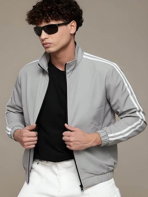 men taped long sleeve lightweight bomber jacket - 22143689 - Very Small Image - 1