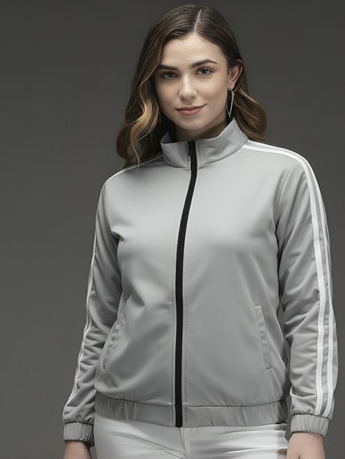 women solid long sleeve windcheater jacket - 22143705 - Very Small Image - 1