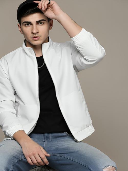 men solid long sleeve lightweight bomber jacket - 22143725 - Very Small Image - 1