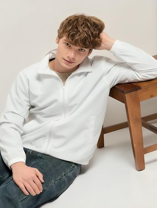 men solid long sleeve lightweight bomber jacket - 22143727 - Very Small Image - 1