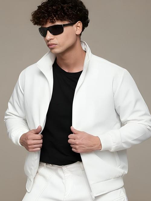 men solid long sleeve lightweight bomber jacket - 22143728 - Very Small Image - 1