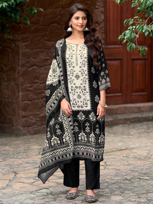 women printed three quarter sleeve kurta pant with dupatta set - 22143777 - Very Small Image - 1
