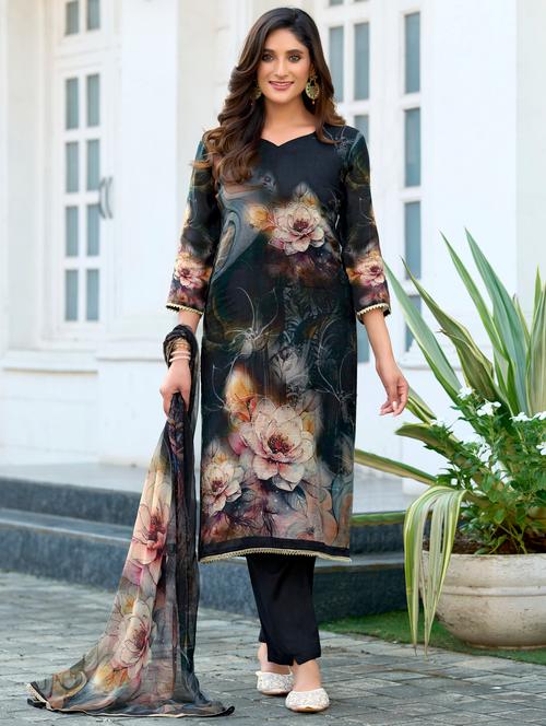 women floral printed three quarter sleeve kurta pant with dupatta set - 22143780 - Very Small Image - 1