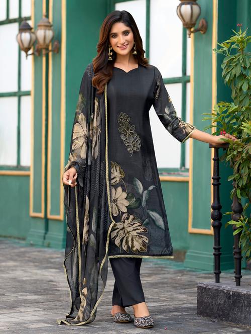 women floral printed three quarter sleeve kurta pant with dupatta set - 22143784 - Very Small Image - 1