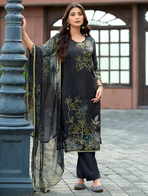women floral printed three quarter sleeve kurta pant with dupatta set - 22143785 - Very Small Image - 1