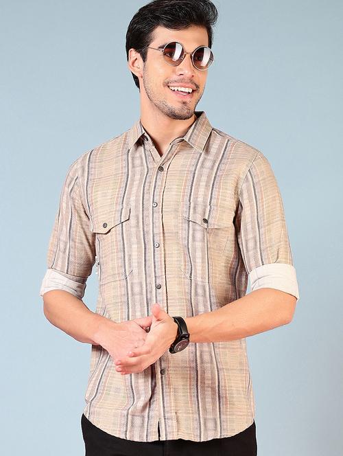 men striped long sleeve regular fit casual shirt - 22143798 - Very Small Image - 1