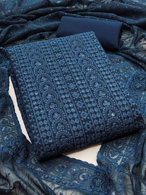 women solid with work embroidered unstitched suit set - 22144000 - Very Small Image - 1