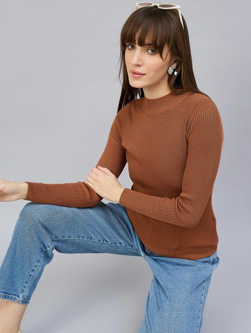 women solid mock neck long sleeve pullover - 22144605 - Very Small Image - 1