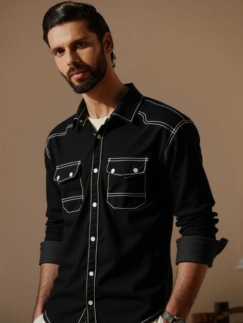 men solid long sleeve regualr fit casual shirt - 22145006 - Very Small Image - 1