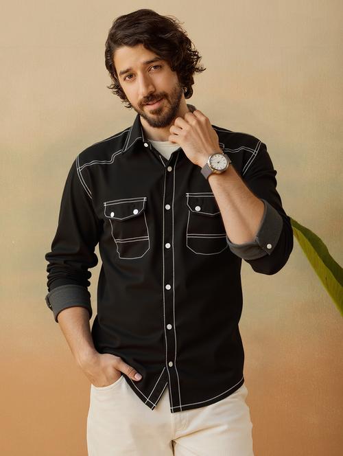 men solid long sleeve regualr fit casual shirt - 22145007 - Very Small Image - 1