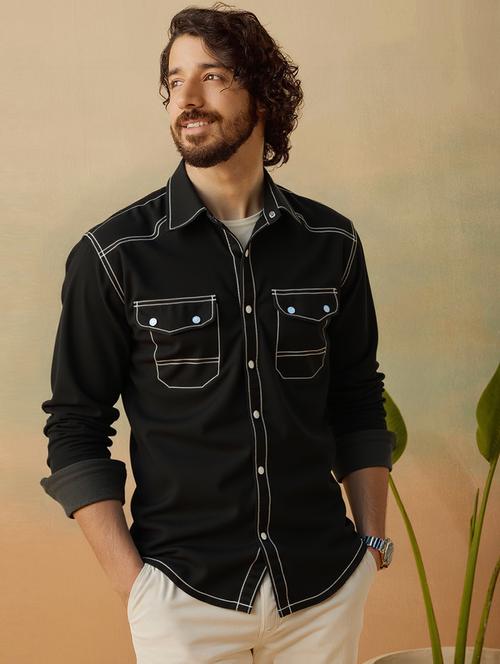 men solid long sleeve regualr fit casual shirt - 22145008 - Very Small Image - 1