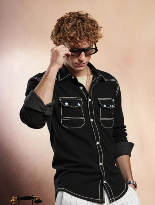 men solid long sleeve regualr fit casual shirt - 22145011 - Very Small Image - 1