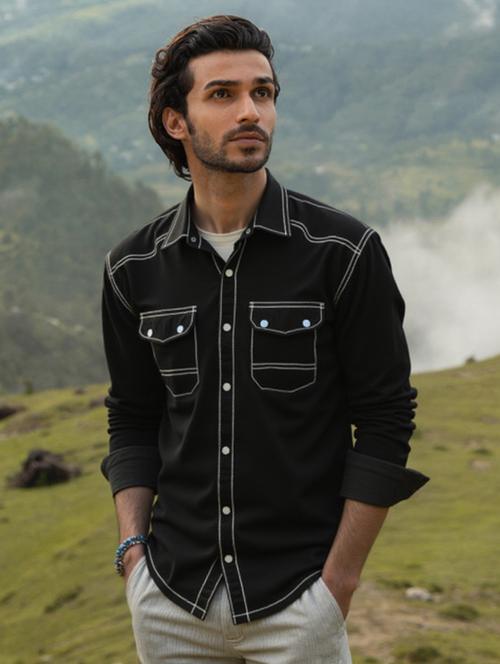 men solid long sleeve regualr fit casual shirt - 22145015 - Very Small Image - 1