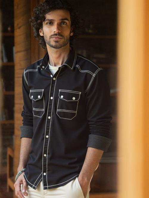 men solid long sleeve regualr fit casual shirt - 22145018 - Very Small Image - 1