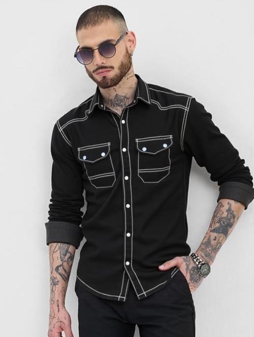 men solid long sleeve regualr fit casual shirt - 22145020 - Very Small Image - 1