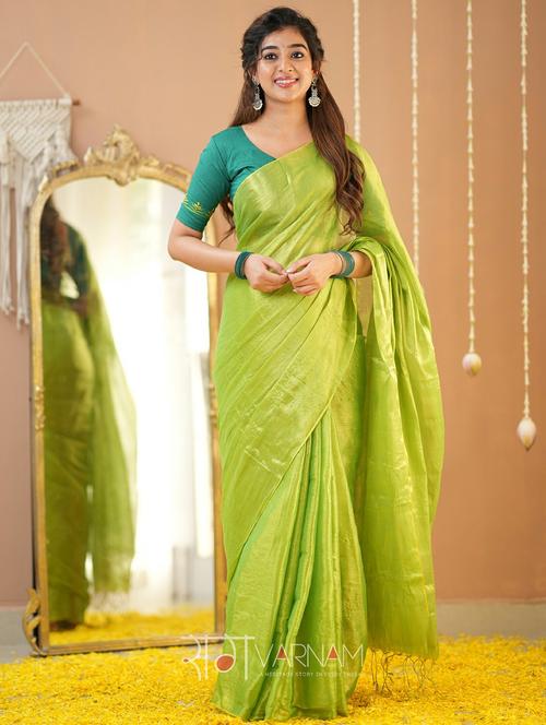 women solid handloom saree with blouse - 22145087 - Very Small Image - 1