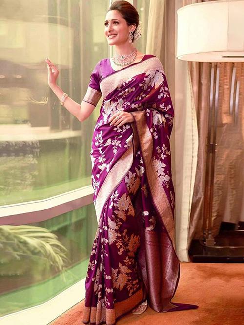 women self design banarasi saree with blouse - 22145277 - Very Small Image - 1