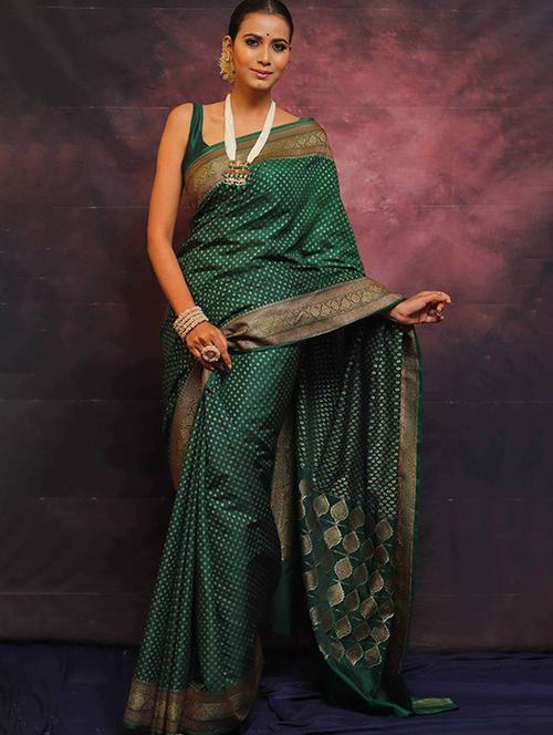 women self design banarasi saree with blouse - 22145294 - Very Small Image - 1