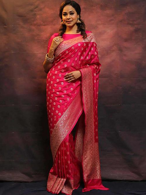 women self design banarasi saree with blouse - 22145307 - Very Small Image - 1