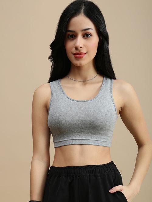 women solid sleeveless crop top - 22146876 - Very Small Image - 1
