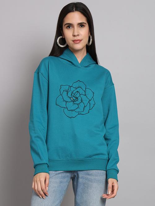 women printed long sleeve hooded sweatshirt - 22147179 - Very Small Image - 1