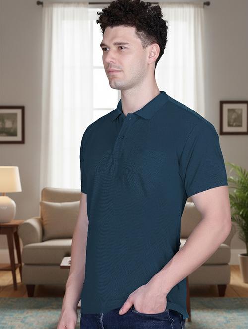 blue polyester plain tshirt - 22148213 - Very Small Image - 1