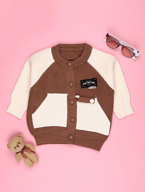 girls color blocked long sleeve cardigan - 22155391 - Very Small Image - 1