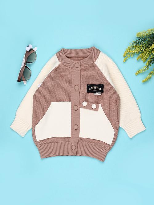 girls color blocked long sleeve cardigan - 22155392 - Very Small Image - 1