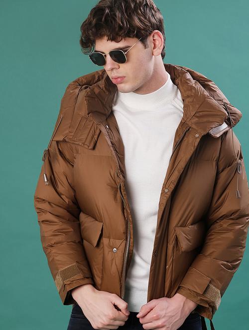 men solid long sleeve puffer jacket - 22155470 - Very Small Image - 1