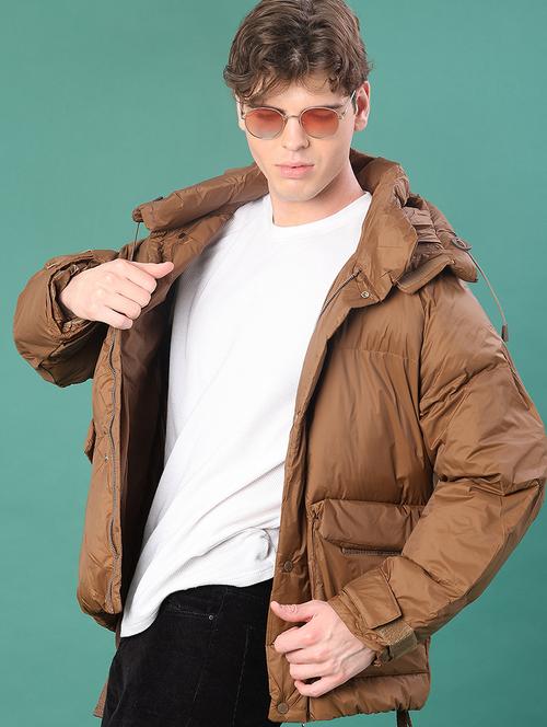 men solid long sleeve puffer jacket - 22155472 - Very Small Image - 1