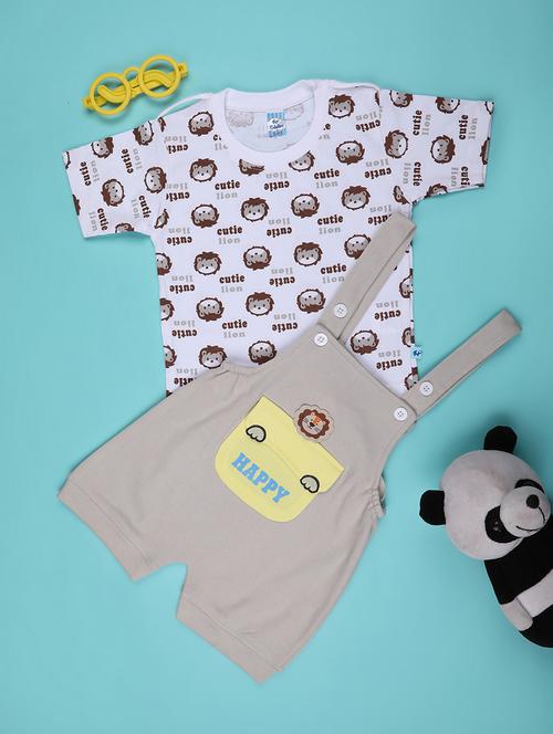 Boys Printed T-shirt And Dungree Set - 22155738 - Very Small Image - 1