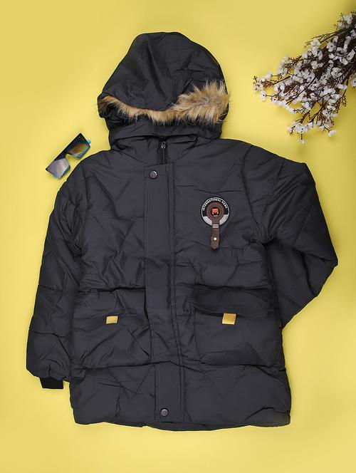 boys solid long sleeve hooded quilted jackets - 22156925 - Very Small Image - 1