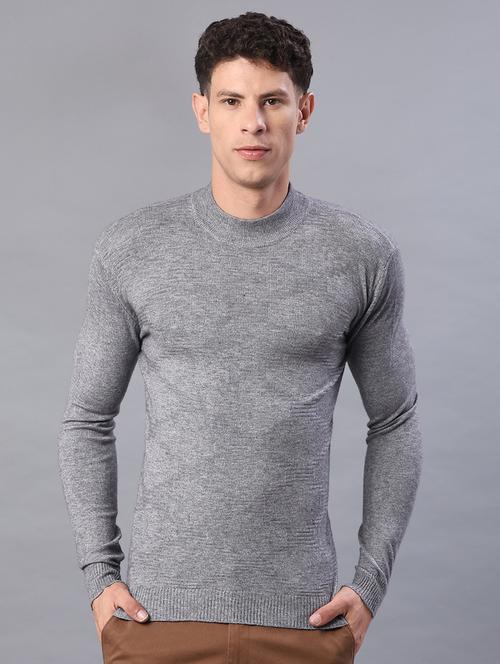 men self design long sleeve slim fit pullover  - 22157022 - Very Small Image - 1