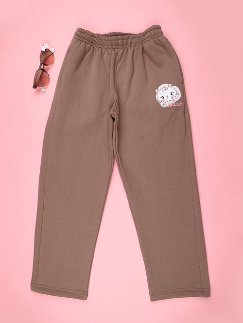 girls solid mid rise track pant - 22157131 - Very Small Image - 1