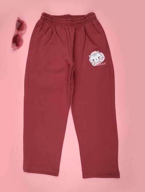 girls solid mid rise track pant - 22157133 - Very Small Image - 1