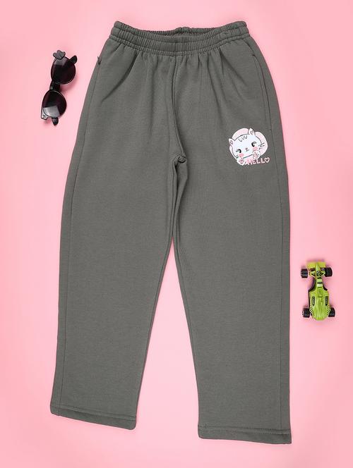 girls solid mid rise track pant - 22157134 - Very Small Image - 1