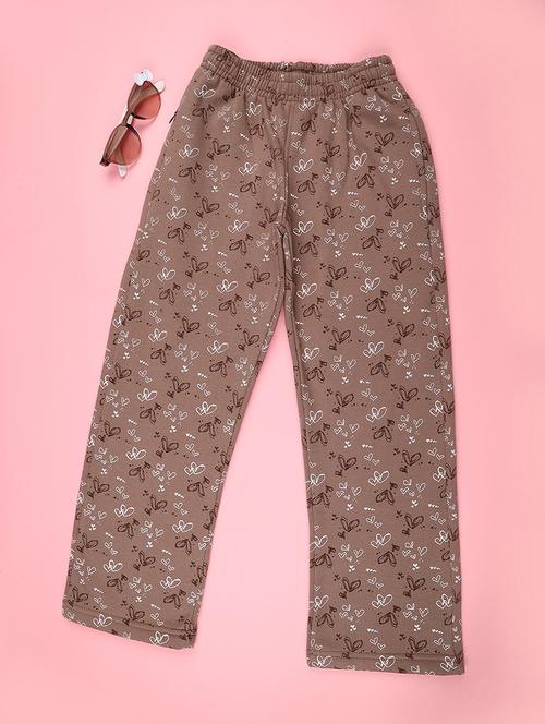 girls printed mid rise track pant - 22157171 - Very Small Image - 1
