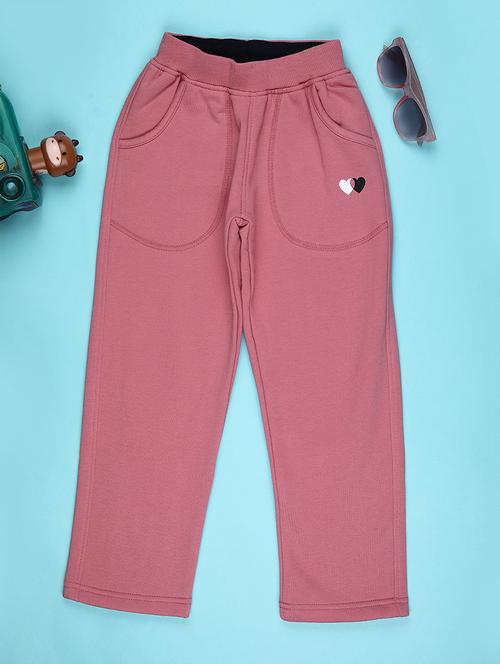 girls solid mid rise track pant - 22157211 - Very Small Image - 1