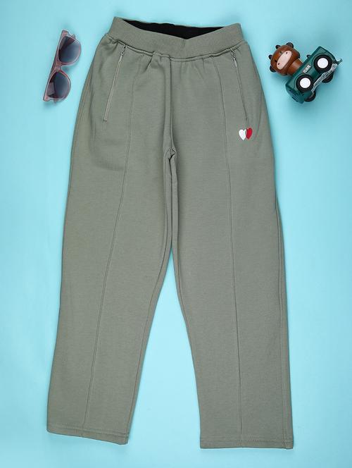 girls solid mid rise track pant - 22157220 - Very Small Image - 1